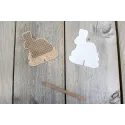 Point de croix sur socle en bois "Lapin de Pâques" SO-083