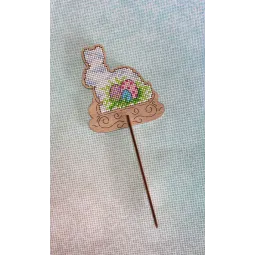 Cross-stich on wooden base "Easter bunny" SO-083