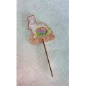 Cross-stich on wooden base "Easter bunny" SO-083 (ES)