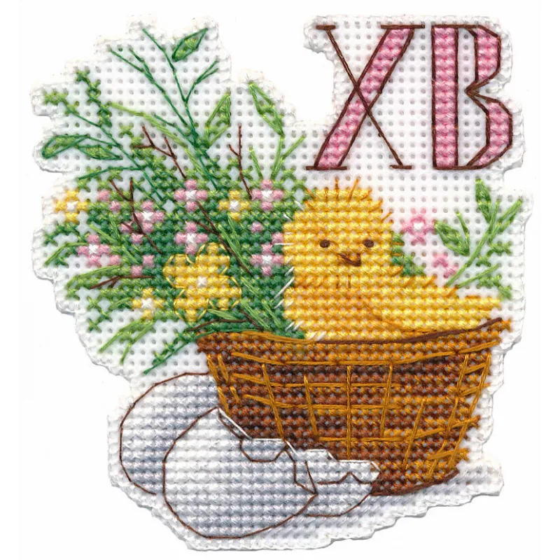 Kit point de croix "Poulet de Pâques. Aimant" S1529