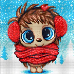 Набор алмазной живописи «Ежик зимой» 20*20 см AM1942