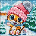 Diamond Painting kit "The little tiger in winter" 20*20 cm AM1948