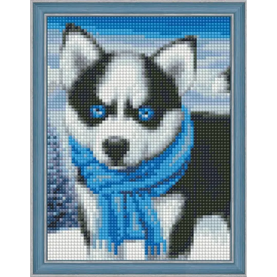 Diamond Painting kit "Blue Eye Husky" 15х20 cm AM1540