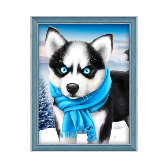 Diamond Painting kit "Blue Eye Husky" 15х20 cm AM1540