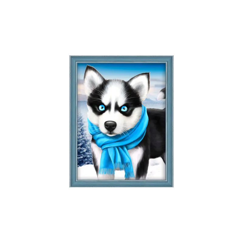 Diamant-Malerei-Set „Blue Eye Husky“ 15 x 20 cm AM1540