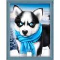 Diamond Painting kit "Blue Eye Husky" 15х20 cm AM1540