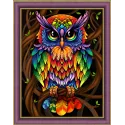 Diamond Painting kit "Rainbow Owl" 30x40 cm AM1726