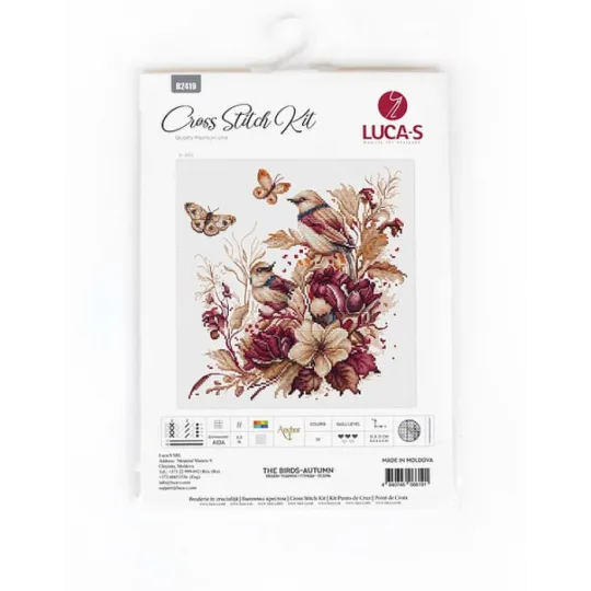 Kit de point de croix Les oiseaux - Automne 21x21cm SB2419