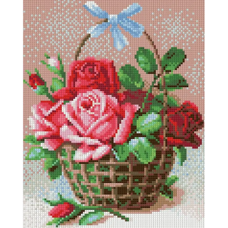 Kit de peinture diamant panier de roses 24x30 cm AM1451