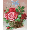 Kit de peinture diamant panier de roses 24x30 cm AM1451