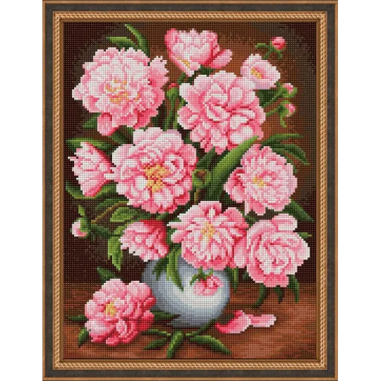 Kit Diamond Painting Pivoines Nacrées 30x40 cm AM1732