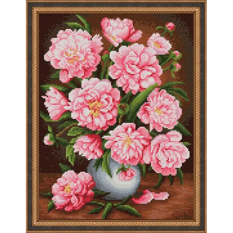 Kit Diamond Painting Pivoines Nacrées 30x40 cm AM1732