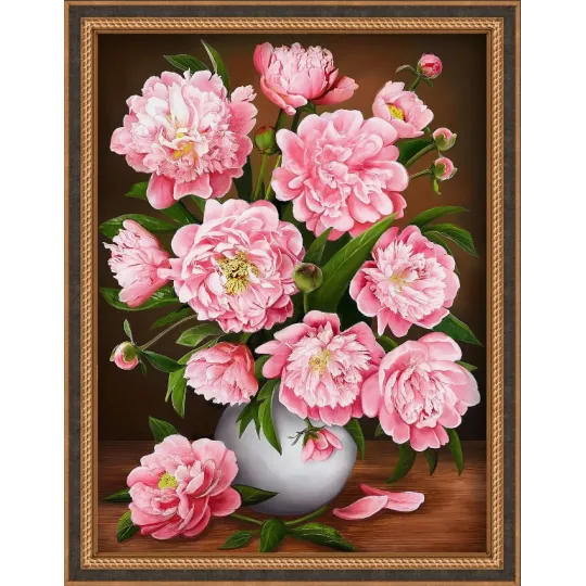 Kit Diamond Painting Pivoines Nacrées 30x40 cm AM1732