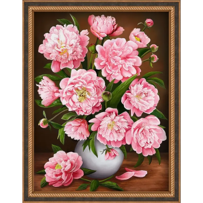 Kit Diamond Painting Pivoines Nacrées 30x40 cm AM1732