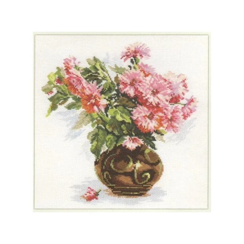 SOLDES (D) Jardin fleuri. Chrysanthèmes S2-09