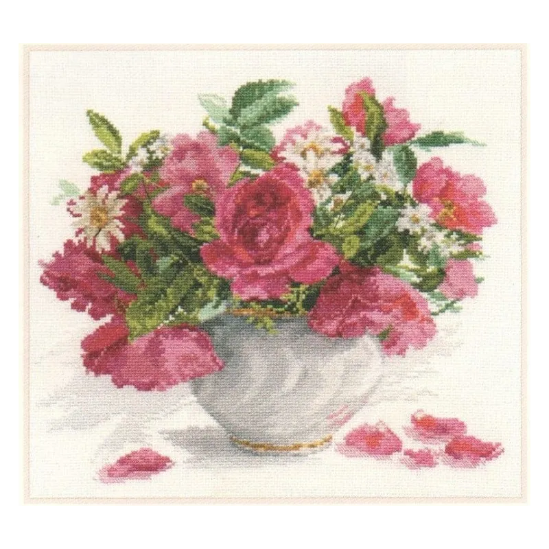 Цветущий сад: Розы и ромашки S2-25