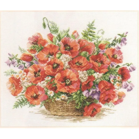 Panier de coquelicots S2-28