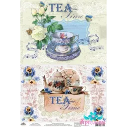 Carte de riz pour découpage "Tea Music" taille : 21 * 30 cm AM400261D