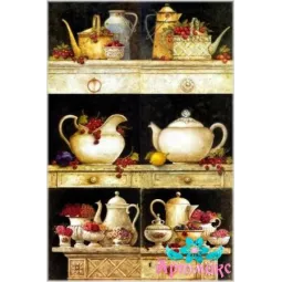 Carte de riz pour découpage "Nature morte avec plats" 21x29 cm AM400010D