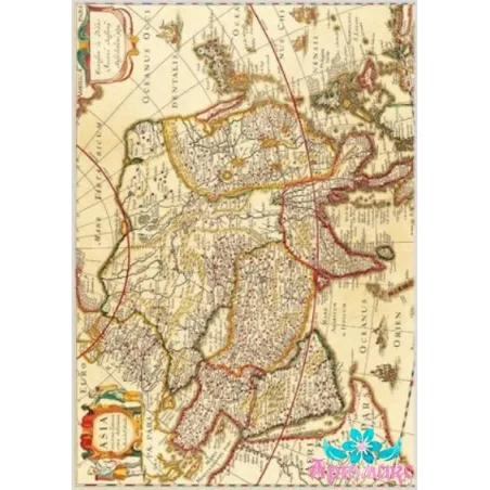 Ryžių kortelė dekupažui "Senovės pasaulio žemėlapis Nr. 2" 21x29 cm AM400015D