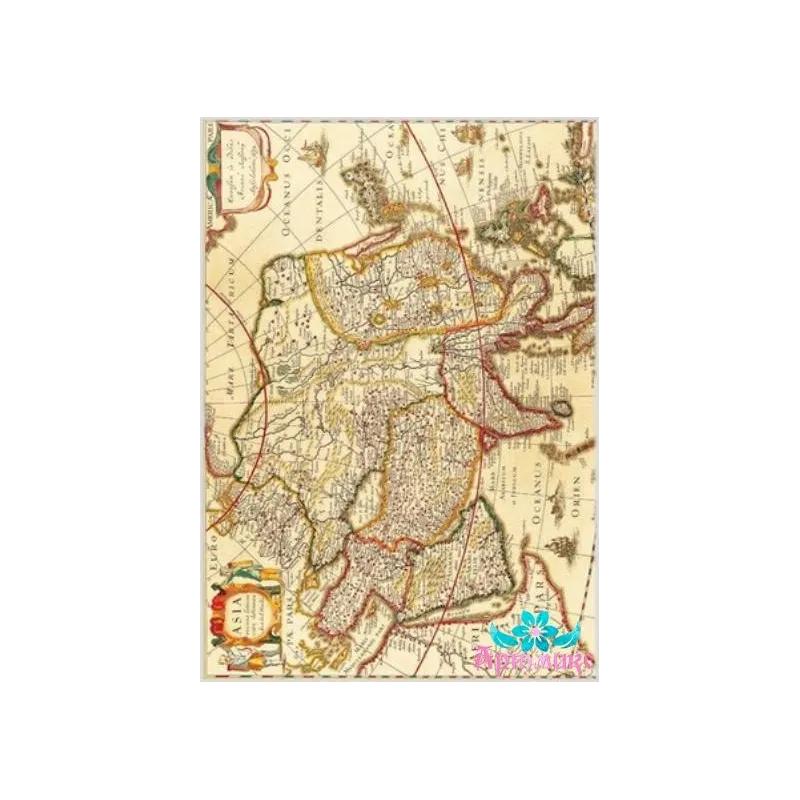 Рисовая карта для декупажа "Старинная карта мира №2"21х29 см AM400015D