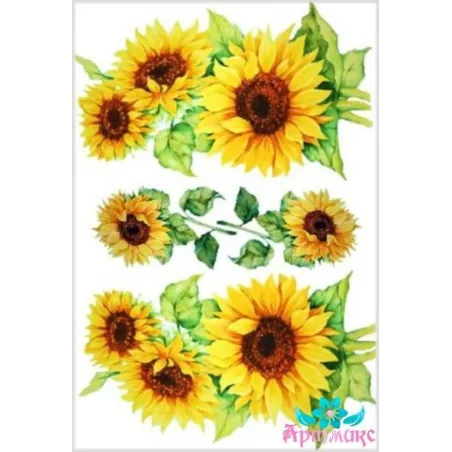 Reiskarte für Decoupage „Sonnenblumen Nr. 1“ 21x29 cm AM400023D