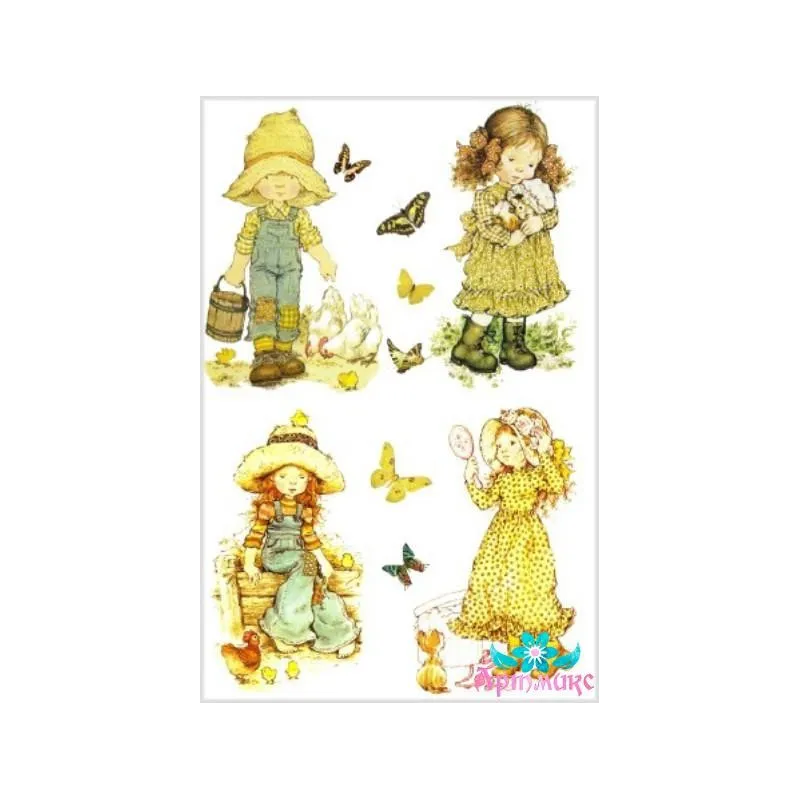 Reispapier für Decoupage "Kinder im Dorf Nr. 3" 21x29 cm AM400034D