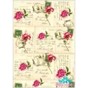 Rice card for decoupage "Letters and roses" 21x29 cm AM400037D