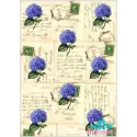 Reiskarte für Decoupage „Buchstaben und Hortensien“ 21x29 cm AM400038D