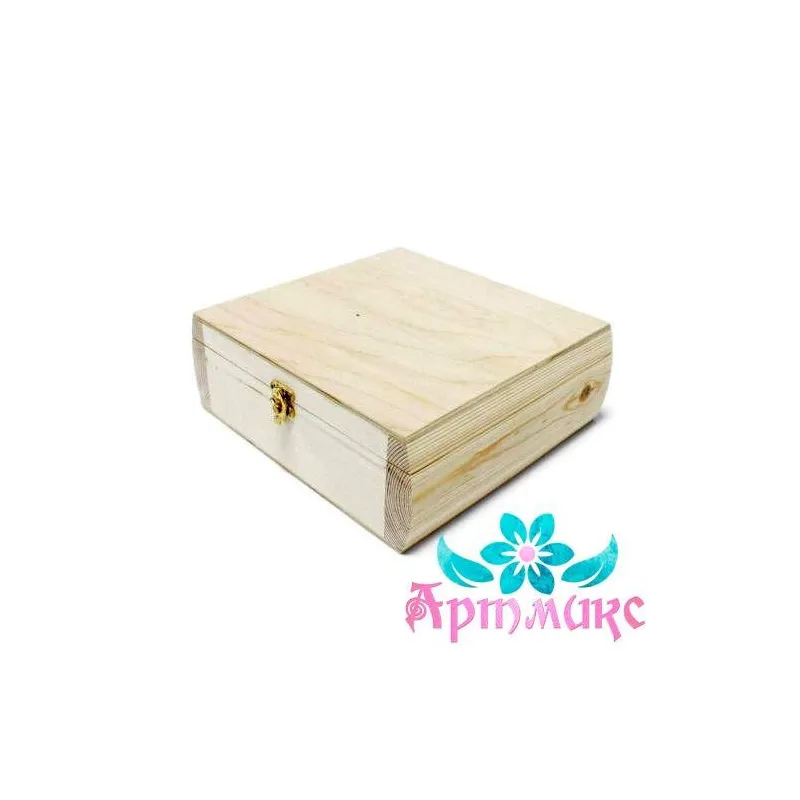 Box-barrel made of solid pine, size 25x25xh10 cm AH616001F