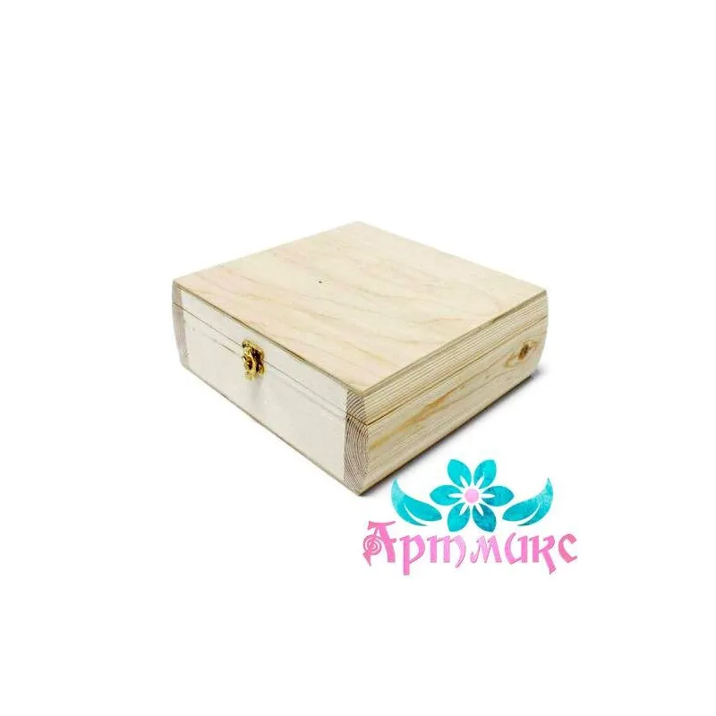 Box-Fass aus massivem Kiefernholz, Größe 25x25xh10 cm AH616001F