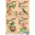 Reiskarte für Decoupage „Vintage Vögel“ Größe: 21*30 cm AM400265D