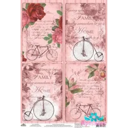 Carte de riz pour découpage "Romance de voyage" taille: 21*30 cm AM400268D