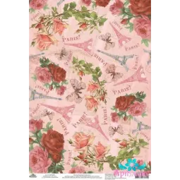 Ryžių kortelė dekupažui "Svajonės apie Paryžių" dydis: 21*30 cm AM400269D