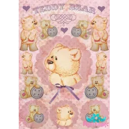 Reiskarte für Decoupage "Nachdenklicher Teddy" Größe: 21*30 cm AM400284D