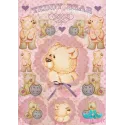 Carte de riz pour découpage "Thoughtful Teddy" taille : 21*30 cm AM400284D