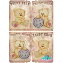 Carte de riz pour découpage "Teddy avec un bouton" taille : 21*30 cm AM400286D