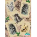 Carte de riz pour découpage "Enfants vintage avec des jouets" taille: 21*30 cm AM400297D