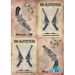 Reisko Karte zum Decoupage "Revolver" Gr\]oe: 21*30 cm AM400302D