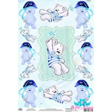 Reiskarte für Decoupage "Träume vom Meer" Größe: 21 * 30 cm AM400308D