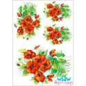 Carte de riz pour découpage "Coquelicots n°1" 21x29 cm AM400046D