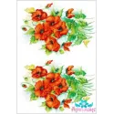 Carte de riz pour découpage "Coquelicots n°2" 21x29 cm AM400047D