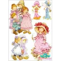 Carte de riz pour découpage "Enfants du village n° 4" 21x29 cm AM400049D