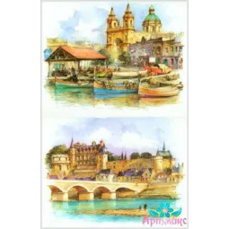 Ryžių kortelė dekupažui "Peizažas Nr. 2" 21x29 cm AM400062D