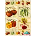 Carte de riz pour découpage "Légumes, étiquettes" 21x29 cm AM400081D