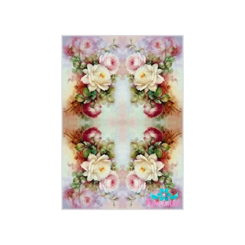 Reiskarte für Decoupage „Zarte Rosen Nr. 4“ 21x29 cm AM400119D