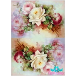 Carte de riz pour découpage "Roses délicates No. 5" 21x29 cm AM400120D