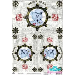 Ryžių kortelė dekupažui "Drąsusis kapitonas" dydis: 21*30 cm AM400312D