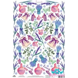 Рисовая карта для декупажа "Лавандовый эликсир" размер: 21*30 см AM...