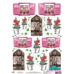 Ryžių kortelė dekupažui "Durys ir langai Nr. 1" dydis: 21*30 cm AM400332D